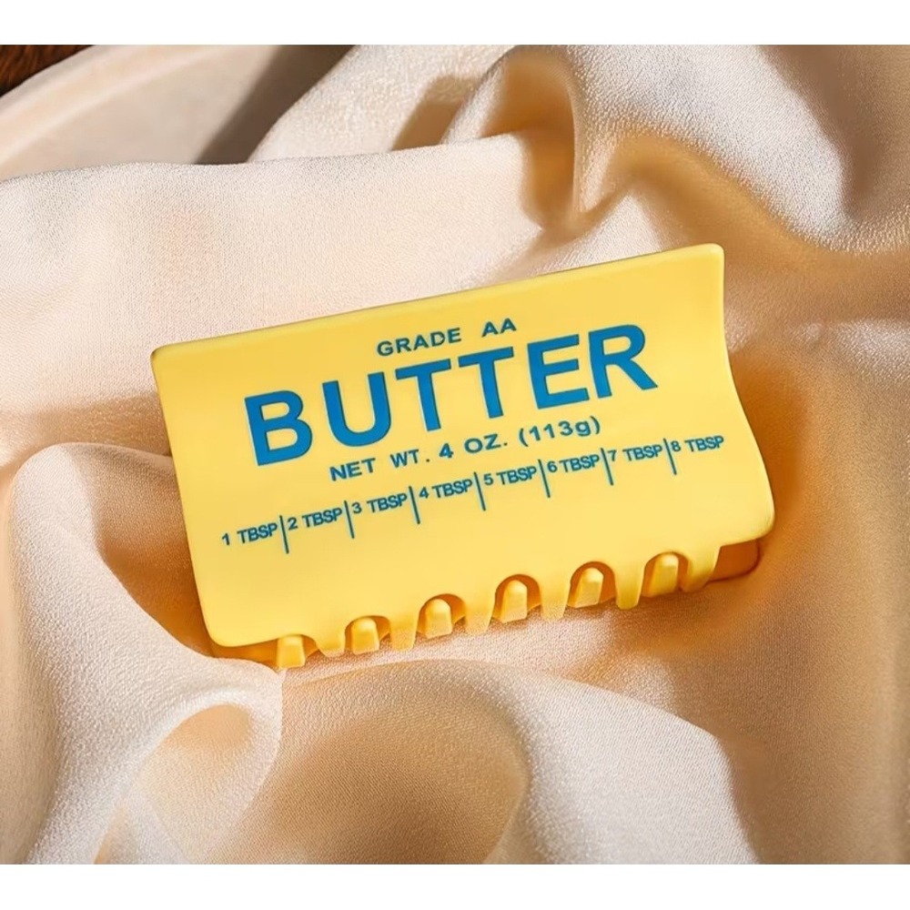 Yellow Butter Stick Hair Claw Clip Grade AA Novelty Foodie Kitsch Accessory